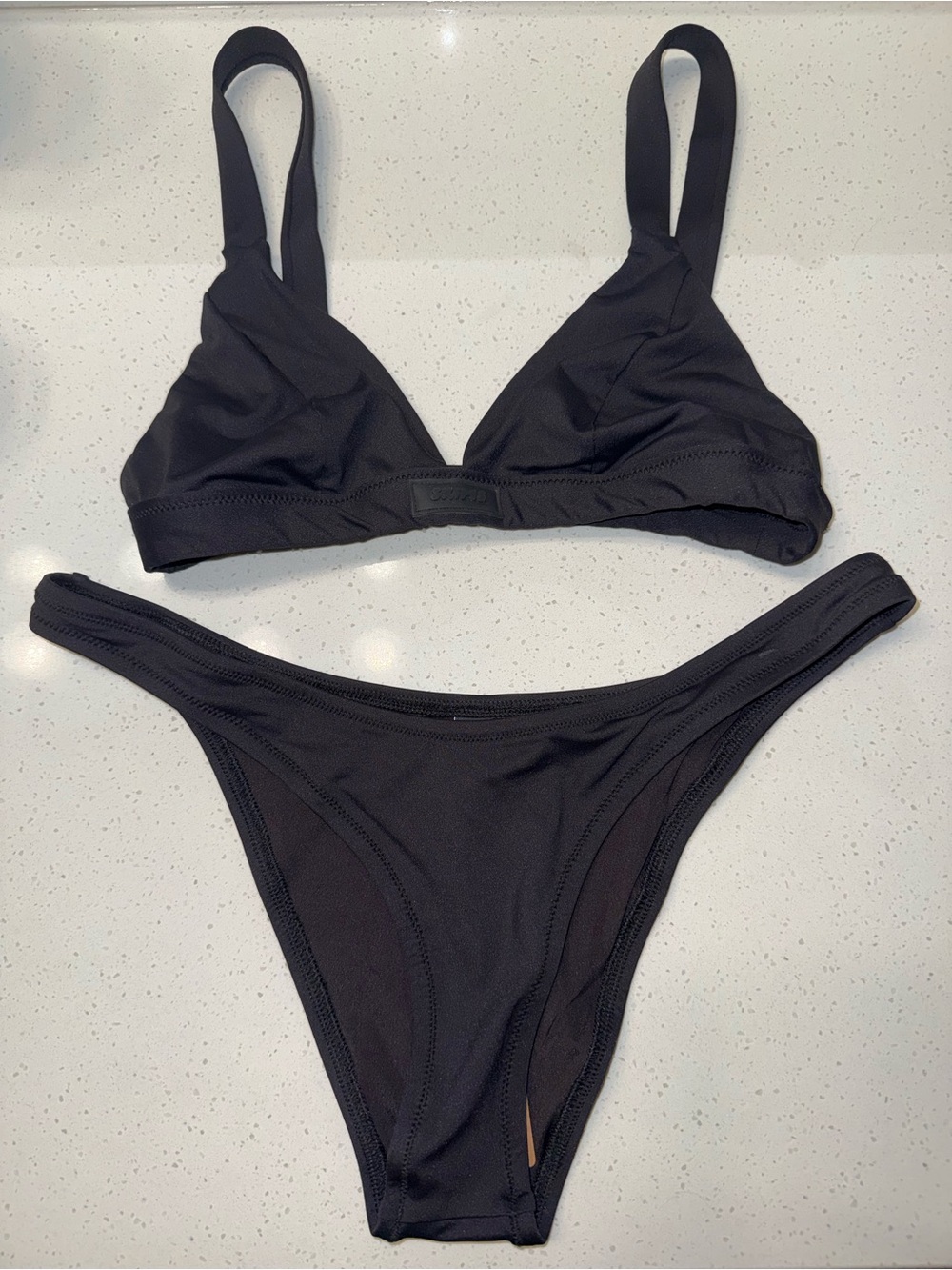 SKIMS Black Triangle Swim Bikini Set